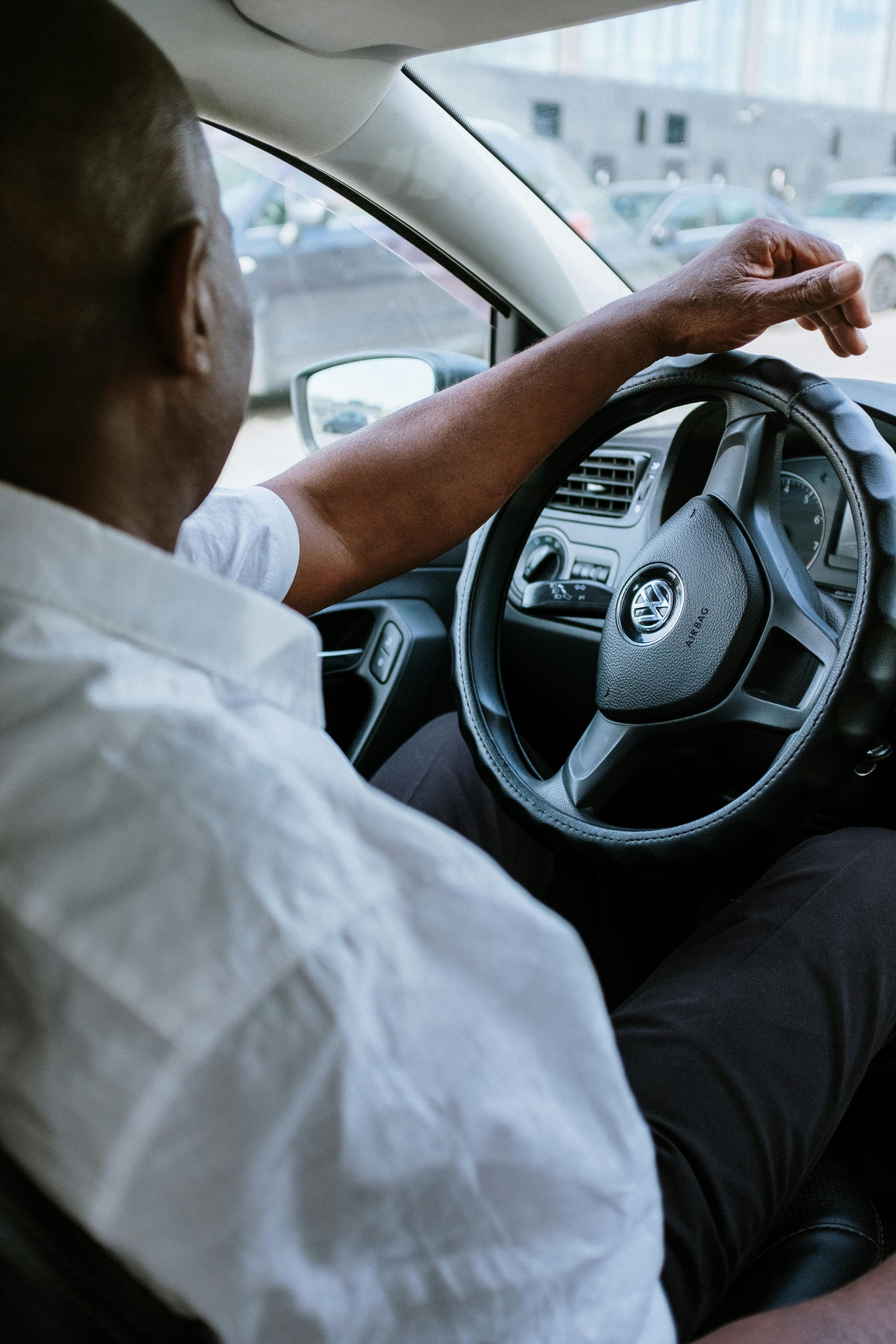 Rideshare driver behind the wheel